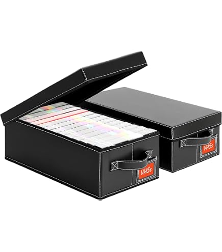 Amazon.co.jp: TWAVETREE VHS収納ボックス 蓋付き 2個パック 丈夫なVHS